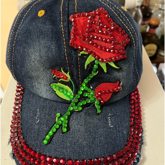 Rose studded hat. Never worn. - Picture 1 of 5